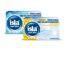 Zwei verschiedene Produkte von isla<sup>®</sup> med bei intensiven Beschwerden. Produkte der isla<sup>®</sup> med Serie.